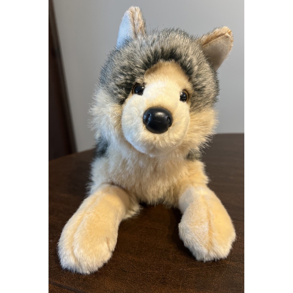 Douglas Cuddle Toy Alder Dlux Wolf Realistic Plush Stuffed Animal #1895